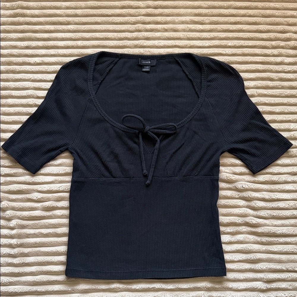 J. Crew Elegant Black Short Sleeve Tee
